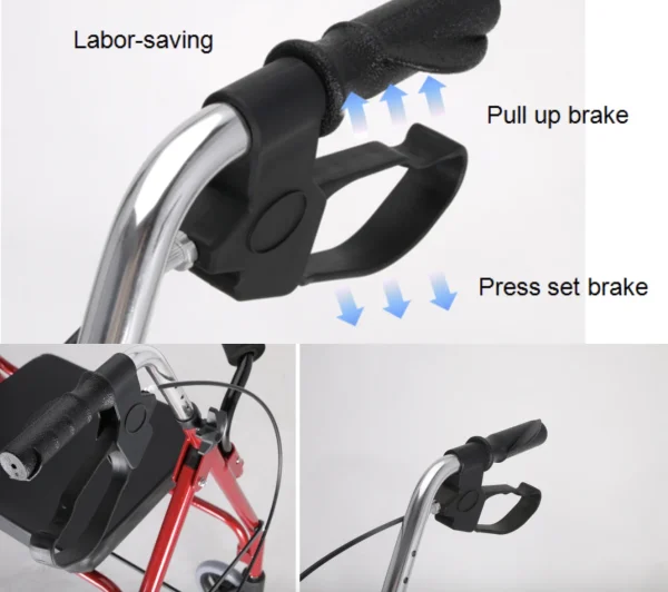 Foldable Aluminium Four Wheel Rollator Frame-8 Foldable Aluminium Four Wheel Rollator Frame