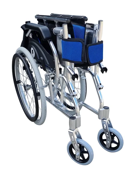 Lightweight Wheelchair with Foldable Backrest and Attendant Handbrakes-4 Lightweight Wheelchair with Foldable Backrest and Attendant Handbrakes