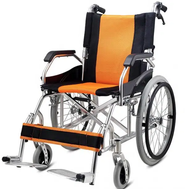 Lightweight Wheelchair with Foldable Backrest and Attendant Handbrakes-FREEWHEELS-9 Lightweight Wheelchair with Foldable Backrest and Attendant Handbrakes-FREEWHEELS