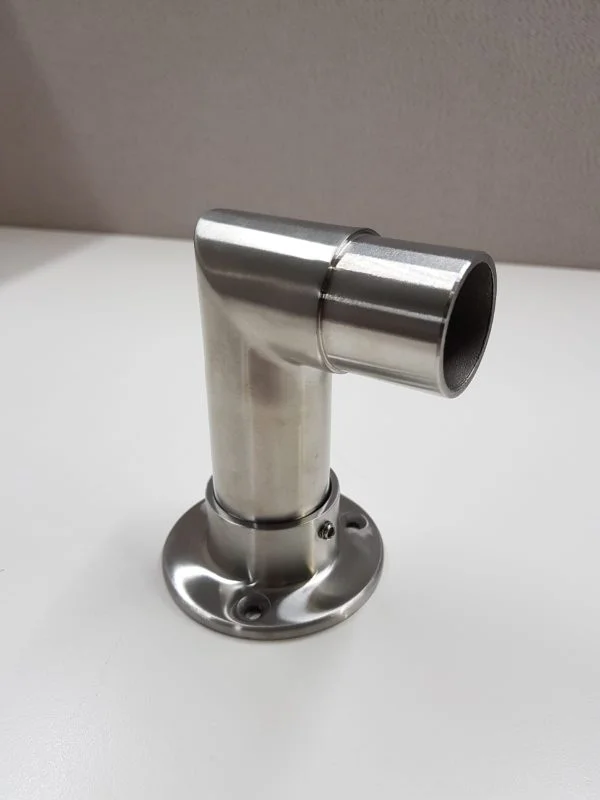 2X Elbow Rail Wall with Floor Mounted Connector Joint-1 2X Elbow Rail Wall with Floor Mounted Connector Joint