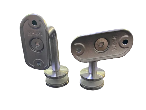 2X Adjustable Height Stainless Steel Glass Mounted Bracket-1 2X Adjustable Height Stainless Steel Glass Mounted Bracket