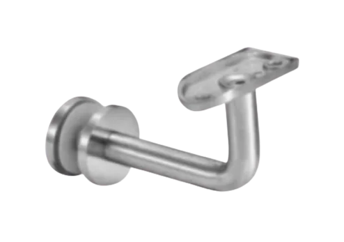 2X Adjustable Height Stainless Steel Glass Mounted Bracket-2 2X Adjustable Height Stainless Steel Glass Mounted Bracket