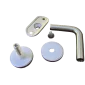 2X Adjustable Height Stainless Steel Glass Mounted Bracket