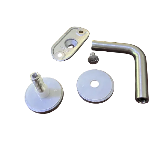 2X Adjustable Height Stainless Steel Glass Mounted Bracket-7 2X Adjustable Height Stainless Steel Glass Mounted Bracket