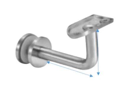 2X Adjustable Height Stainless Steel Glass Mounted Bracket-8 2X Adjustable Height Stainless Steel Glass Mounted Bracket-8