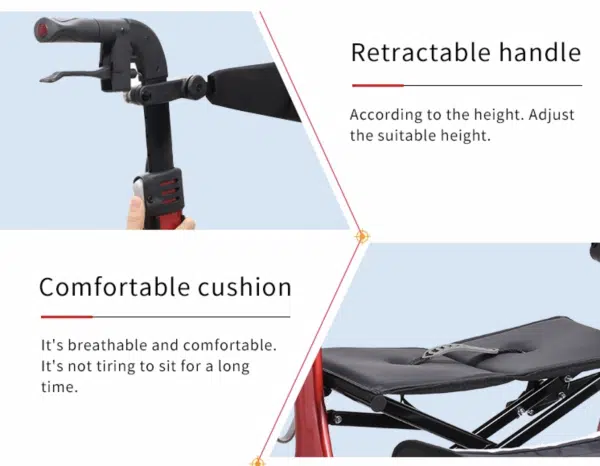 Lightweight Aluminium 4-Wheel Rollator-13 Lightweight Aluminium 4-Wheel Rollator-13