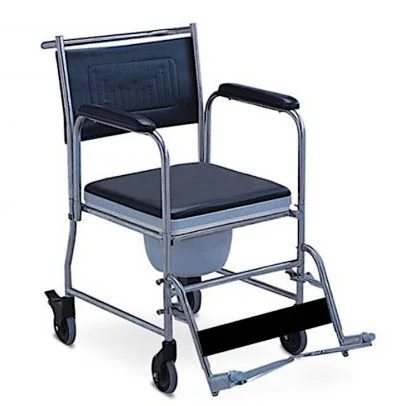 Portable Shower Toilet Transfer Commode With Foldable Wheelchair-1 Portable Shower Toilet Transfer Commode With Foldable Wheelchair