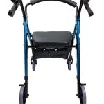 Foldable Aluminum Four Wheel Rollator Frame Backview