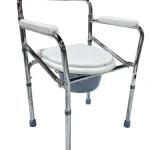 Foldable Over Toilet Aid Commode Chair with Closed Toilet Seat