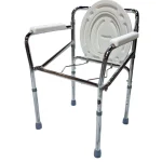 Foldable Over Toilet Aid Commode Chair with Toilet Seat Cover