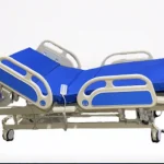 Folded Blue White Fully Adjustable Electric Single Medical Bed