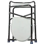 Folded Over Toilet Aid Commode Chair with Toilet Seat Front View