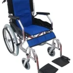 Lightweight Wheelchair with Foldable Backrest and Attendant Handbrakes Rightside View