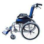 Lightweight Wheelchair with Foldable Backrest and Attendant Handbrakes Leftside View