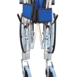 Lightweight Wheelchair with Foldable Backrest and Attendant Handbrakes Front View