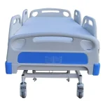 White Fully Adjustable Electric Single Medical Bed Legside View