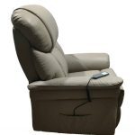 White Power Lift Electric Recliner Chair With Massage Feature Sideview