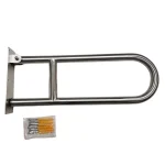 Drop-Down-Heavy-Duty-Stainless-Steel-Toilet-Grab-Rail With Screw