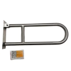 Drop-Down-Heavy-Duty-Stainless-Steel-Toilet-Grab-Rail With Screw
