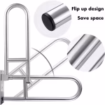 Drop Down Heavy Duty Stainless Steel Toilet Grab Rail in Bathroom Detail