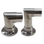 2X Elbow Rail Wall with Floor Mounted Connector Joint