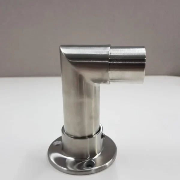 Single Elbow Rail Wall with Floor Mounted Connector Joint Single Elbow Rail Wall with Floor Mounted Connector Joint