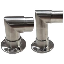 2X Elbow Rail Wall with Floor Mounted Connector Joint