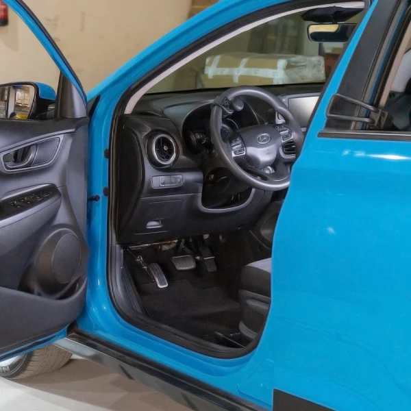 Left Foot Flip Up Accelerator Installed on Blue Car Left Foot Flip Up Accelerator Installed on Blue Car