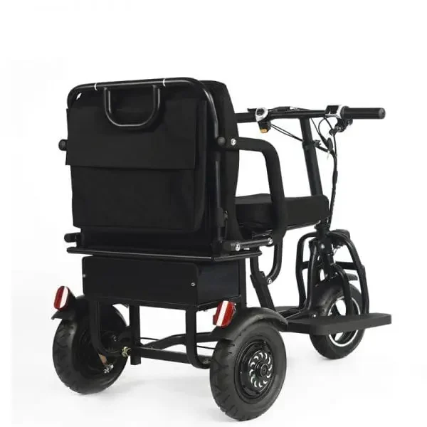 Portable and Foldable Aluminium E-Scooter-EZYFOLD Backview Portable and Foldable Aluminium E-Scooter-EZYFOLD Backview