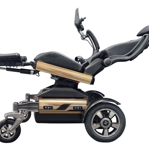 Reclined Standing Electric Wheelchair Sideview Reclined Standing Electric Wheelchair Sideview