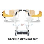 Transfer Commode and Over Toilet Wheelchair Back Opening