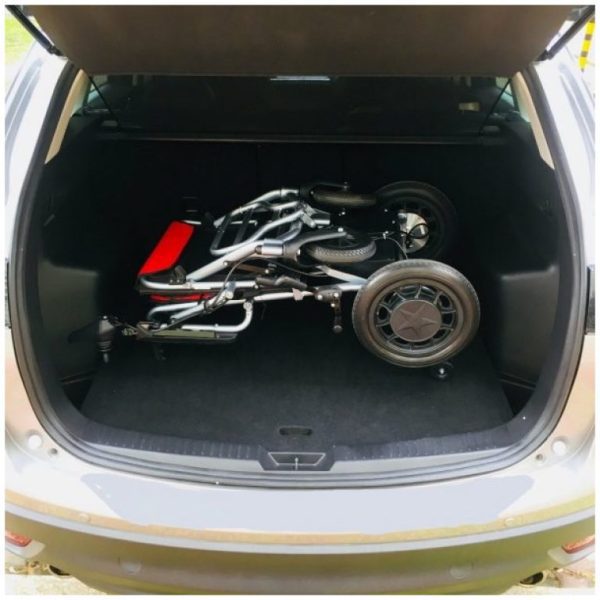 Ultra Light and Folding Electric Wheelchair Litewheels Inside Car Trunk Ultra Light and Folding Electric Wheelchair Litewheels Inside Car Trunk