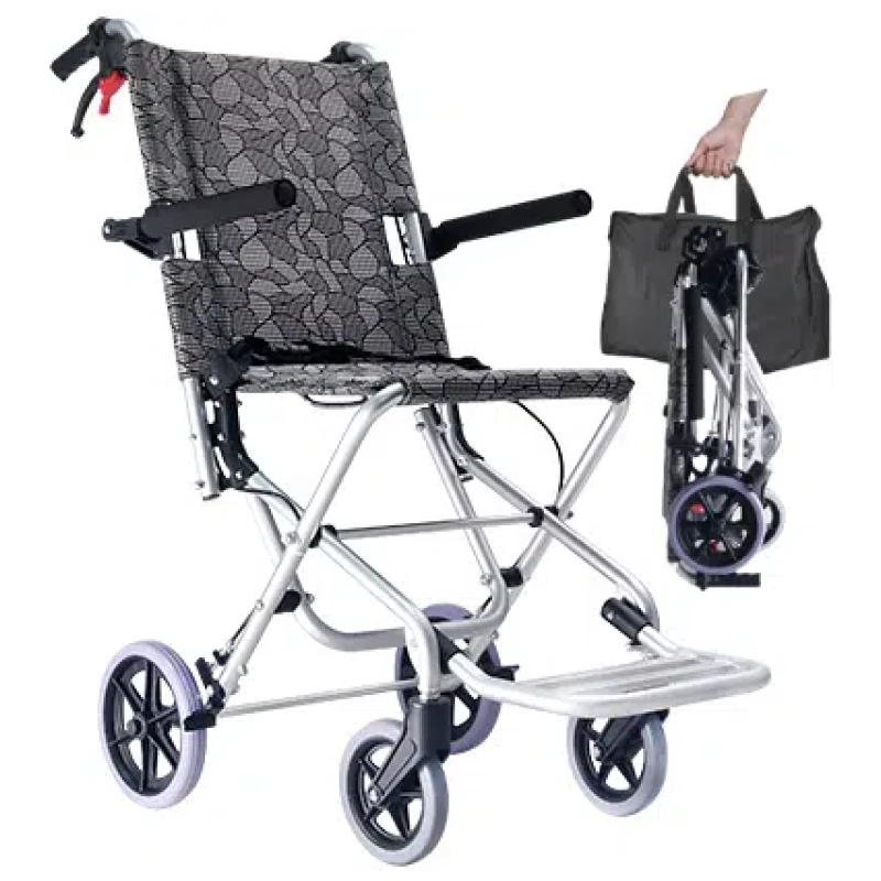Folded and Unfolded Lightweight Transit Chair Manual