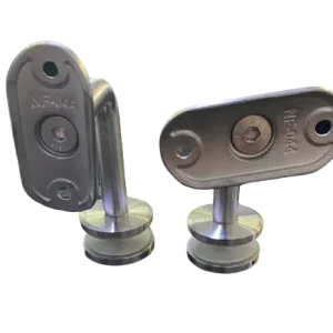 2X Adjustable Height Stainless Steel Glass Mounted Bracket Connect Hole 2X Adjustable Height Stainless Steel Glass Mounted Bracket Connect Hole