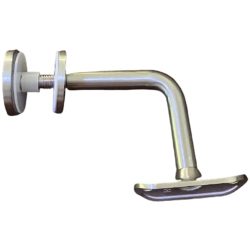 2X Adjustable Height Stainless Steel Glass Mounted Bracket