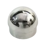 2X Round Cap Stainless Steel Handrail Fitting Top View