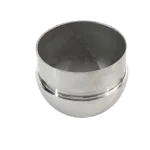 2X Round Cap Stainless Steel Handrail Fitting Bottom View