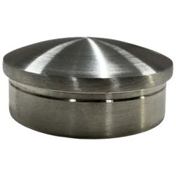 2X Round Cap Stainless Steel Handrail Fitting