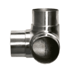 Single 2X “Y” Shape Stainless Steel Rail Connector Hollow View