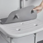 Person Sitting on Wall Mounted and Foldable Shower Chair Rubber
