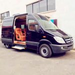 Electric Side Step Automatic Vehicle Access Installed on Black Van