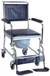 Portable Shower Toilet Transfer Commode With Foldable Wheelchair