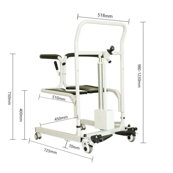 iMOVE7 Electric And Height Adjustable Patient Transfer Chair Measurements iMOVE7 Electric And Height Adjustable Patient Transfer Chair Measurements