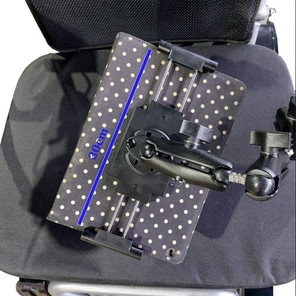 Adjustable iPad Holder For Electric and Manual Wheelchairs Topview Adjustable iPad Holder For Electric and Manual Wheelchairs Topview