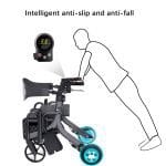 Rollator Walking Frame with Remote Control Anti-slip and Anti-fall