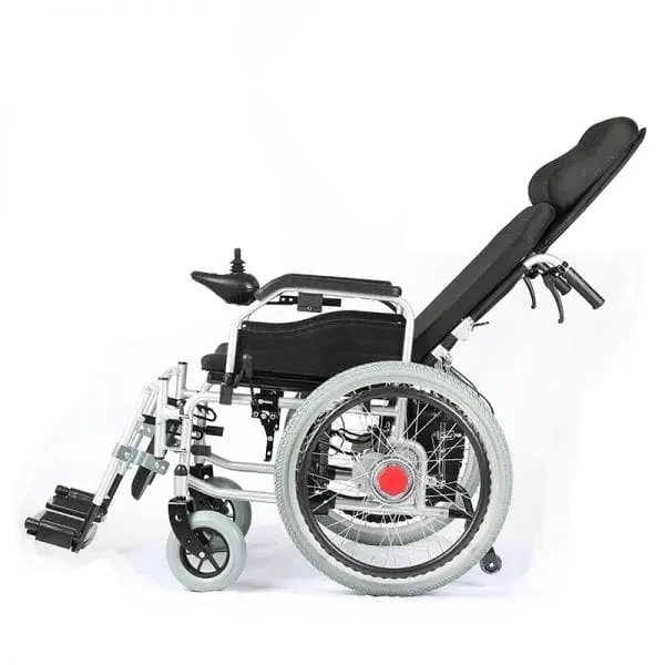 Electric and Manual Foldable Wheelchair Heavy Duty Reclined View Electric and Manual Foldable Wheelchair Heavy Duty Reclined View