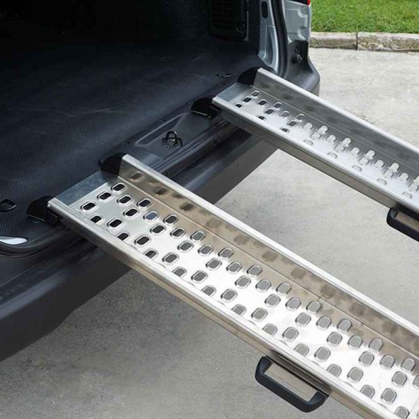 Removable ramps connected on van Removable ramps connected on van