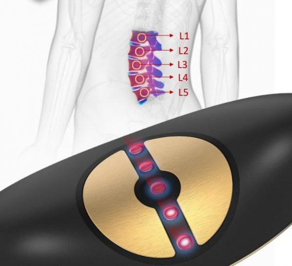 Lumbar Care Device to Relax, Traction, Massage and Heat Therapy