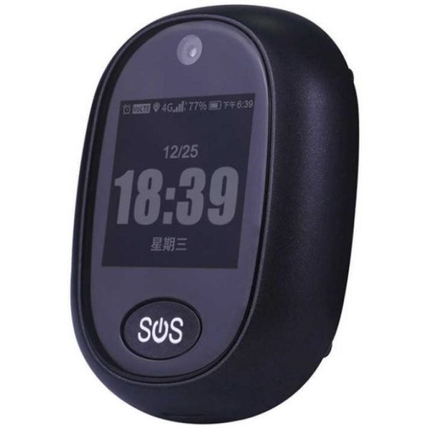 Black Emergency Vital Call Fall Alarm Side View Black Emergency Vital Call Fall Alarm Side View