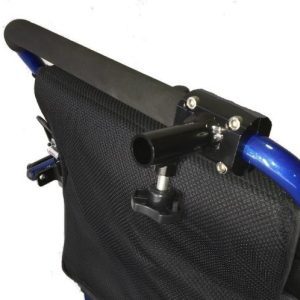 Wheelchair Carer Operated Controller Joystick Bracket on Wheelchair Backview Wheelchair Carer Operated Controller Joystick Bracket on Wheelchair Backview